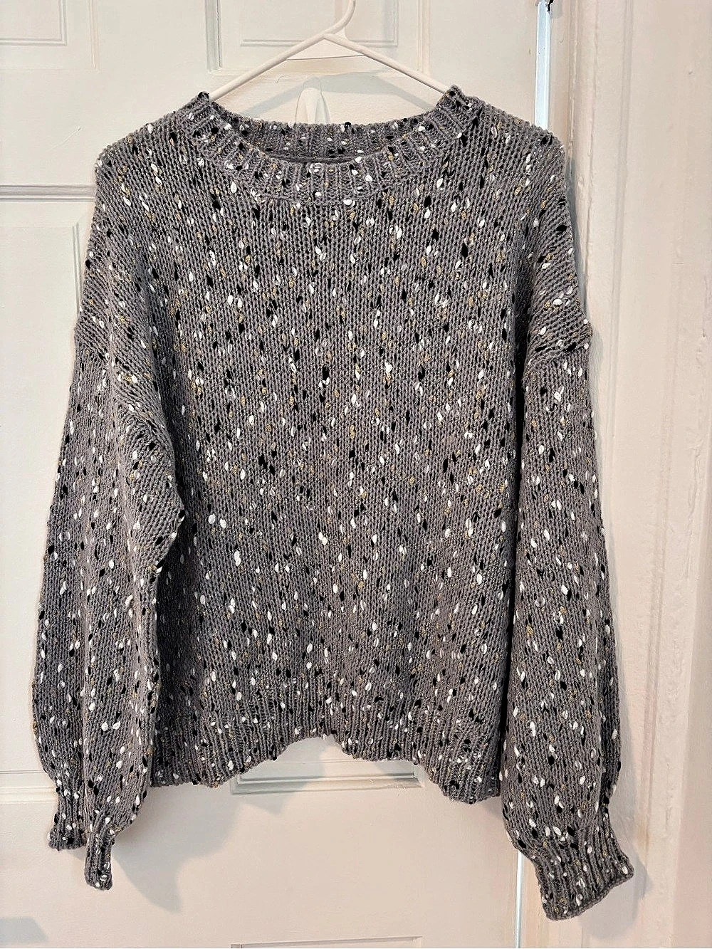 Gray Open Knit Sweater Like New